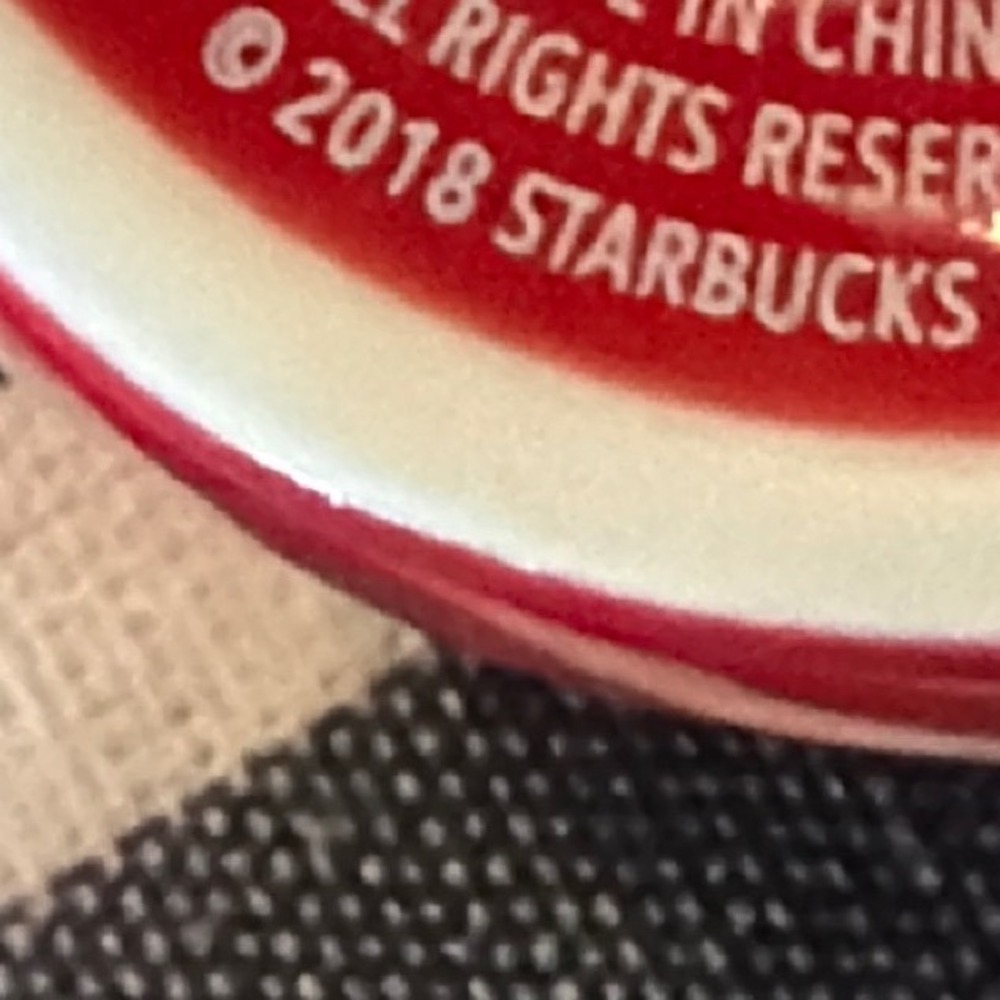 Starbucks 2018 Red Gold‎ Etched Star MINIATURE Coffee Mug Ceramic - Picture 3 of 3